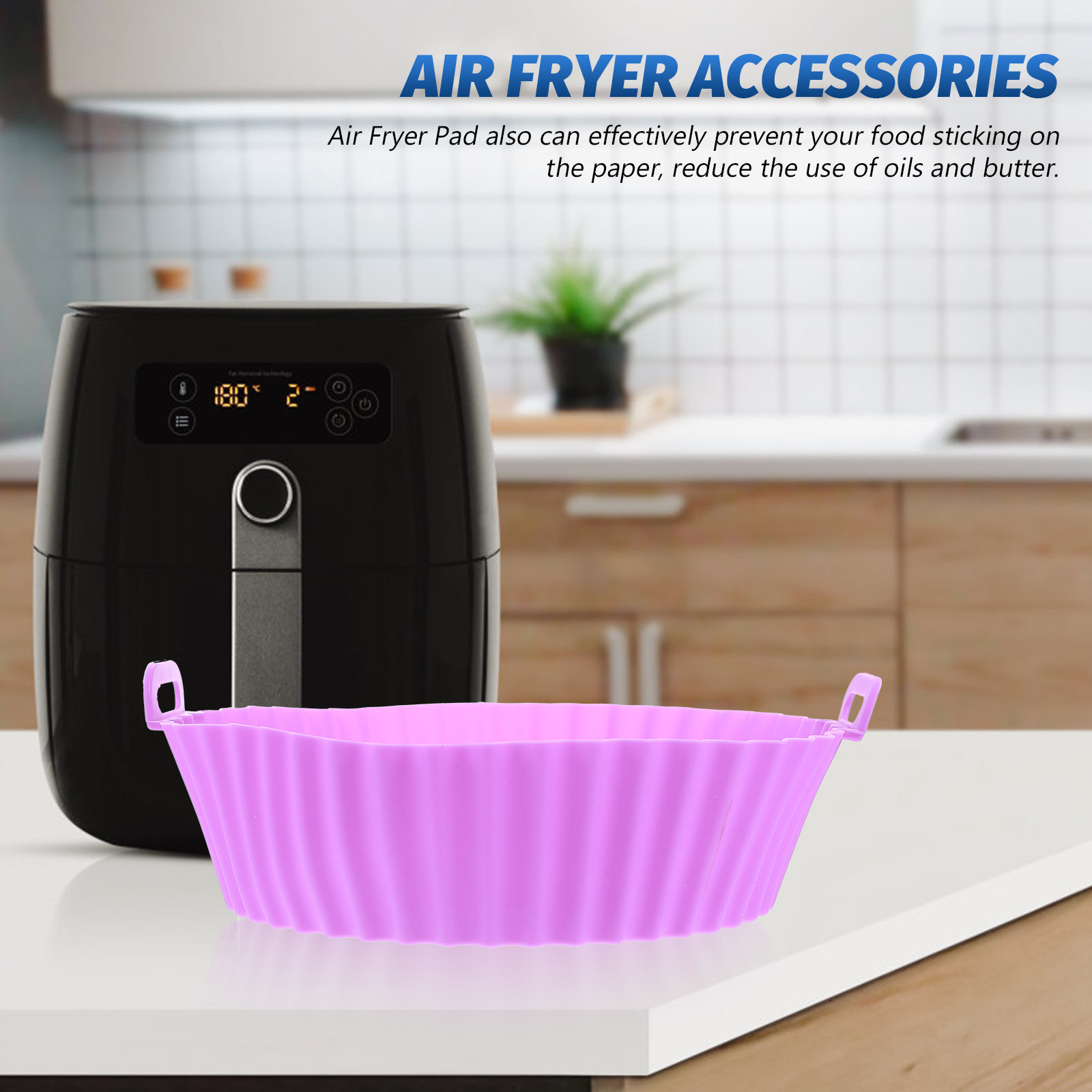 Heat Mat Silicone - Air Fryer Silicone Liner Pad Non-Stick
