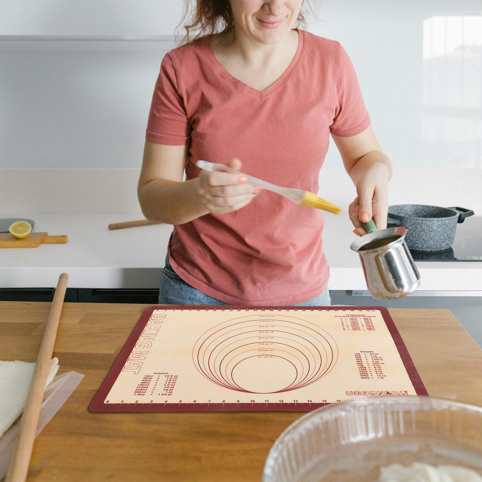 Heat Mat Silicone - Reusable Silicone Baking Mat Nonstick Kitchen