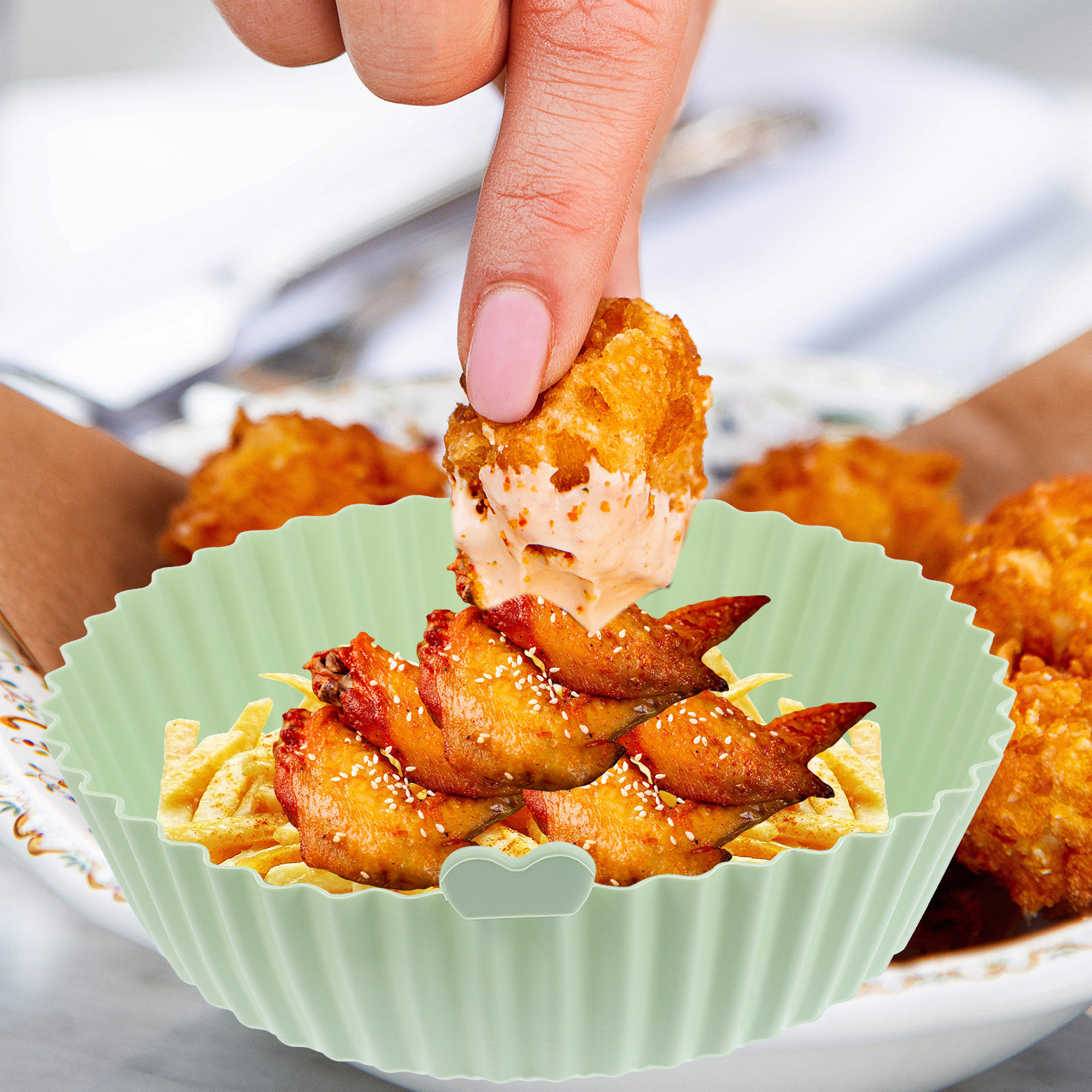 Premium Non-Stick Air Fryer Li - đánh giá và giá Heat Mat Silicone